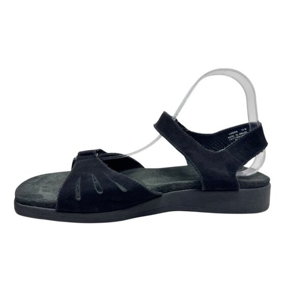 Rockport Black suede low sandals size 10W 10 Wide adjustable straps - Picture 4 of 11